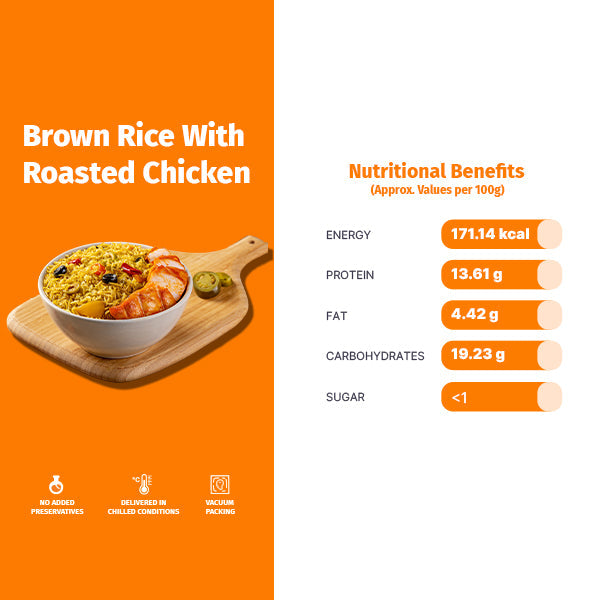 BROWN RICE  WITH ROASTED CHICKEN