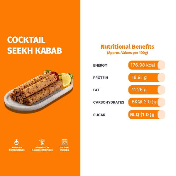 COCKTAIL CHICKEN SEEKH KEBAB